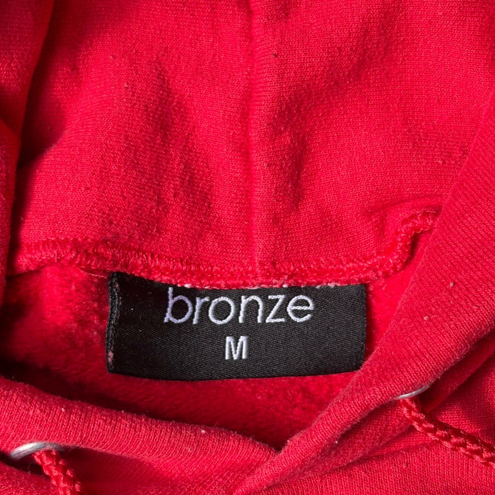 Bronze‎ 56k Champion Hoodie Mens Medium Red Old English Logo Skate Sweatshirt - Picture 3 of 4